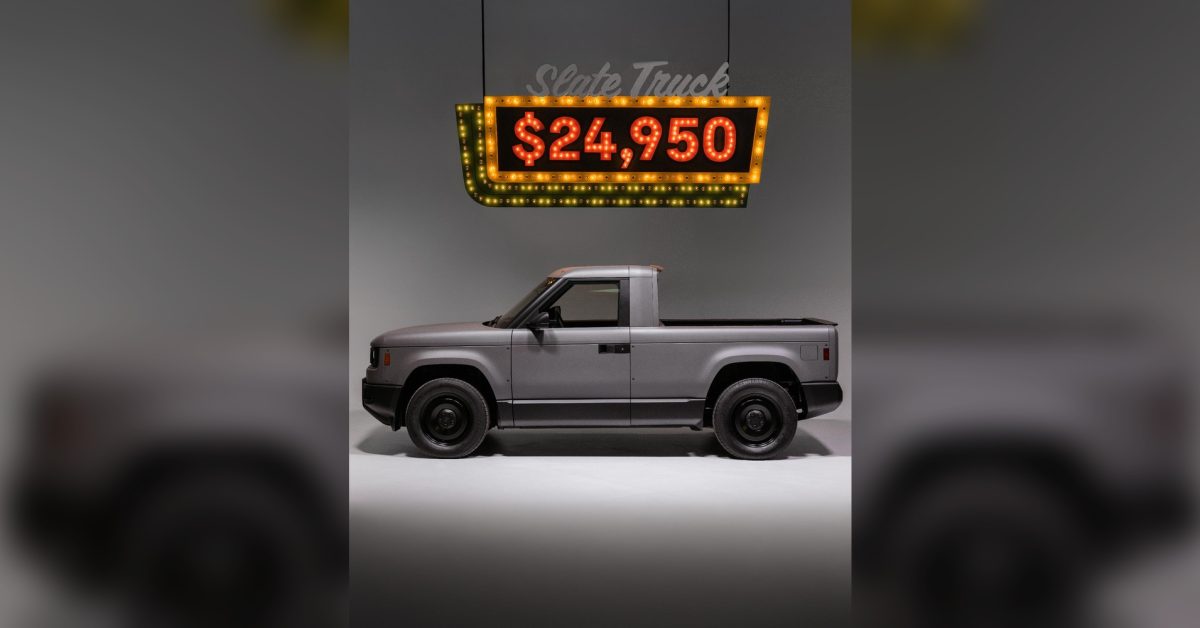 Slate Auto’s electric truck starts at $24,950 with 205 miles of range