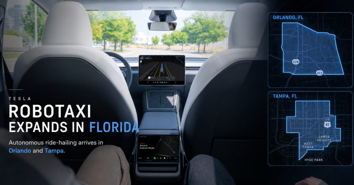 Tesla adds Robotaxi in Tampa and Orlando as Austin stalls at 17 cars