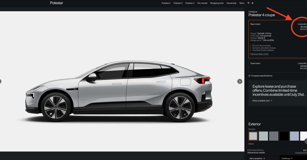 Polestar EVs are a smoking deal at $25k off now that they’re banned in the US